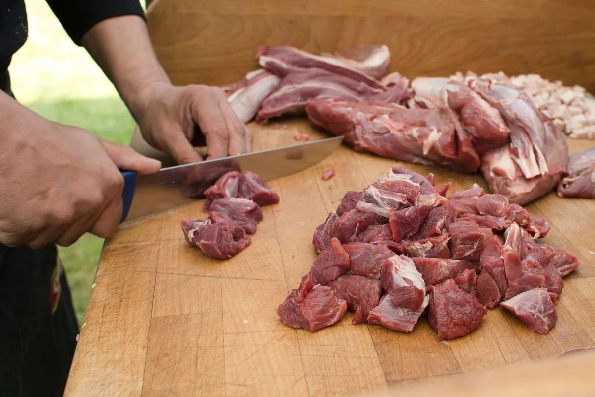 Preparing fresh meat for a carnivore diet meal